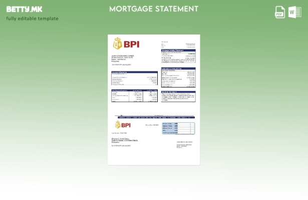 модерен стил Извештај за хипотека на Филипинската банка на Филипинските острови 